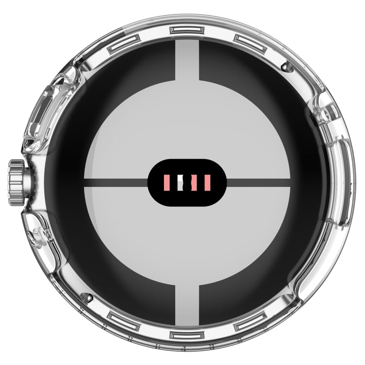 For Google Pixel Watch 2 PC + Tempered Film Integrated Watch Protective Case(Transparent White) - Watch Cases by PMC TechLife | Online Shopping South Africa | PMC TechLife