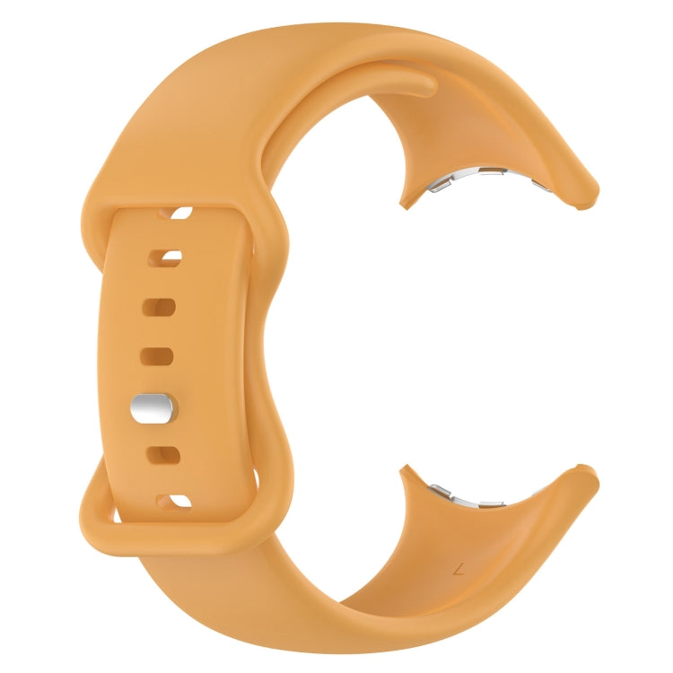 For Google Pixel Watch 2 Solid Color Silicone Watch Band, Size:S Size(Yellow) - Watch Bands by PMC TechLife | Online Shopping South Africa | PMC TechLife