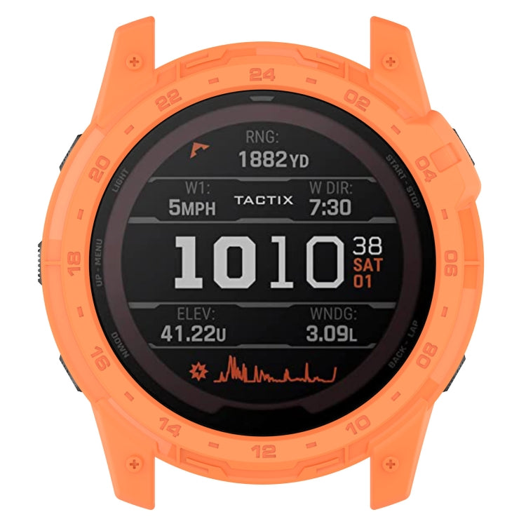 For Garmin Tactix 7 Amoled Armor Hollow TPU Watch Protective Case(Orange) - Watch Cases by PMC Jewellery | Online Shopping South Africa | PMC Jewellery