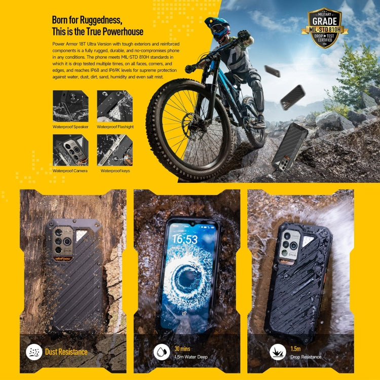 Ulefone Power Armor 18T Ultra Version 5G Thermal Imaging Rugged Phone, 12GB+512GB, Side Fingerprint, 6.58 inch Android 13 MediaTek Dimensity 7050 Octa Core up to 2.6GHz, Network: 5G, NFC, OTG(Black) - Ulefone by Ulefone | Online Shopping South Africa | PMC Jewellery | Buy Now Pay Later Mobicred