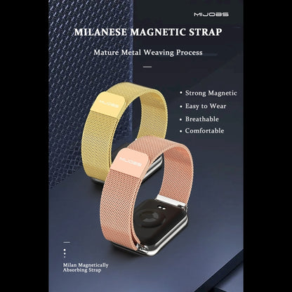 For Xiaomi Mi Band 8 Pro Mijobs Milan Buckle Stainless Steel Watch Band(Rose Gold) - Watch Bands by MIJOBS | Online Shopping South Africa | PMC Jewellery