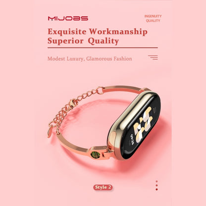 For Xiaomi Mi Band 8 Mijobs Ruyi Beauty Bracelet Watch Band(Light Gold Red) - Watch Bands by MIJOBS | Online Shopping South Africa | PMC Jewellery