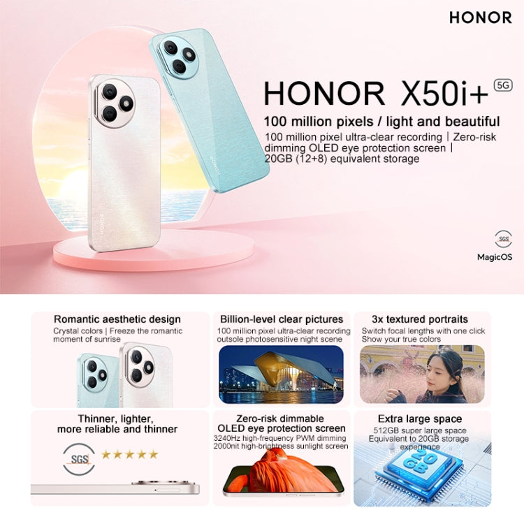 Honor X50i+, 12GB+512GB,  6.7 inch MagicOS 7.2 Dimensity 6080 Octa Core up to 2.4GHz, Network: 5G, OTG, Not Support Google Play(Black) - Honor by Huawei | Online Shopping South Africa | PMC Jewellery | Buy Now Pay Later Mobicred