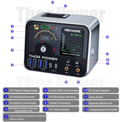 Mechanic Thor Power Intelligent DC Regulated Diagnostic Supply Power with Expansion Interface, Plug:US - Power Supply by MECHANIC | Online Shopping South Africa | PMC Jewellery | Buy Now Pay Later Mobicred