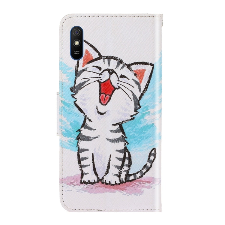 For Xiaomi Redmi 9A 3D Colored Drawing Horizontal Flip PU Leather Case with Holder & Card Slots & Wallet(Red Mouth Cat) - Xiaomi Cases by PMC Jewellery | Online Shopping South Africa | PMC Jewellery