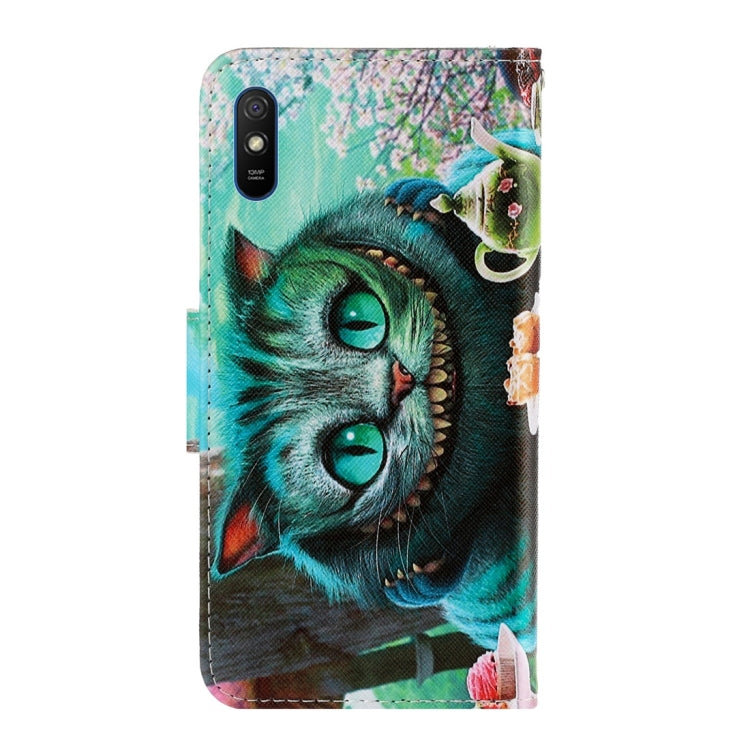 For Xiaomi Redmi 9A 3D Colored Drawing Horizontal Flip PU Leather Case with Holder & Card Slots & Wallet(Green Eyes) - Xiaomi Cases by PMC Jewellery | Online Shopping South Africa | PMC Jewellery