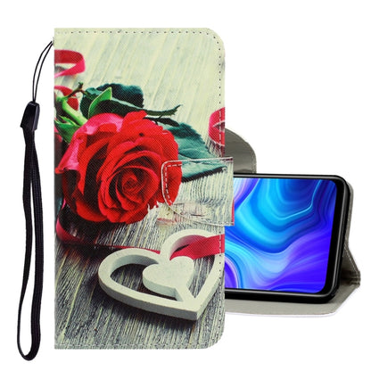 For Xiaomi Redmi 9A 3D Colored Drawing Horizontal Flip PU Leather Case with Holder & Card Slots & Wallet(Red Rose) - Xiaomi Cases by PMC Jewellery | Online Shopping South Africa | PMC Jewellery