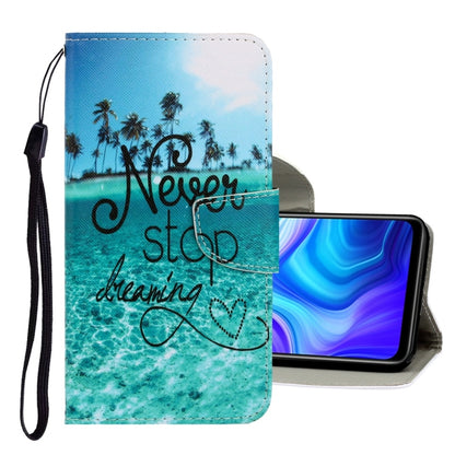 For Xiaomi Redmi 9A 3D Colored Drawing Horizontal Flip PU Leather Case with Holder & Card Slots & Wallet(Blue Coconut Grove) - Xiaomi Cases by PMC Jewellery | Online Shopping South Africa | PMC Jewellery