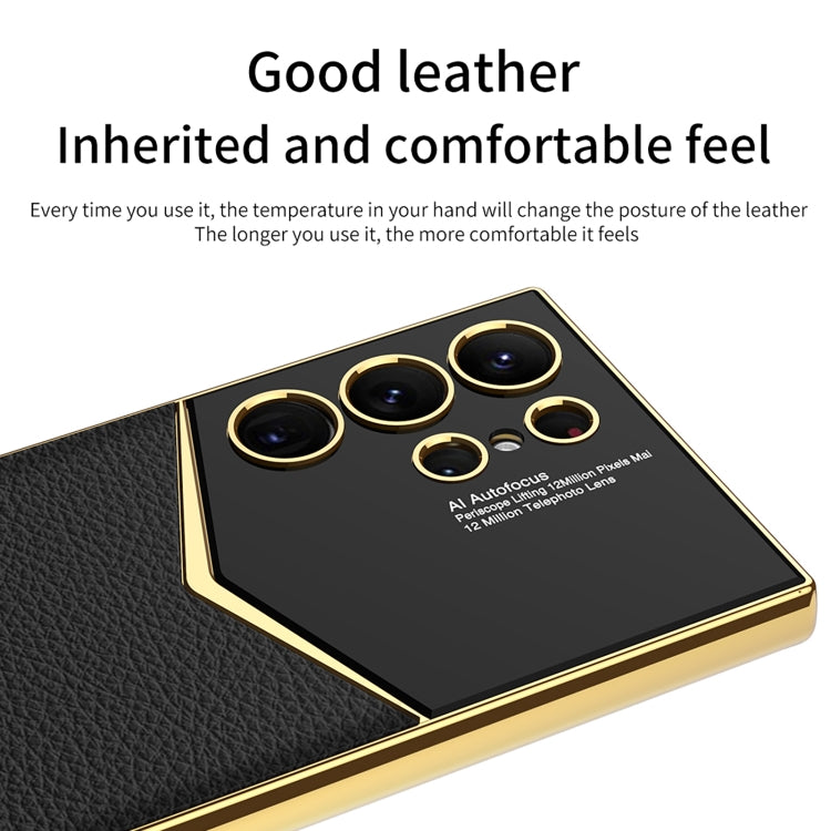 For Samsung Galaxy S24 Ultra 5G GKK Plating Soft TPU + Leather Full Coverage Phone Case without Pen(Carbon Fibre) - Galaxy S24 Ultra 5G Cases by GKK | Online Shopping South Africa | PMC Jewellery | Buy Now Pay Later Mobicred