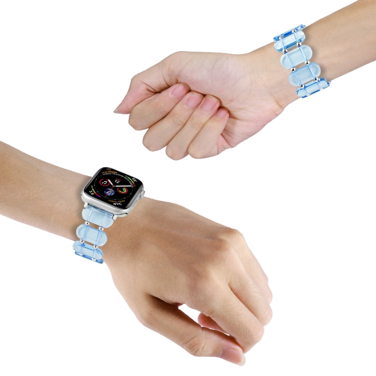 For Apple Watch SE 40mm Stretch Resin Watch Band(Transparent Blue) - free shipping - PMC TechLife - Order now!