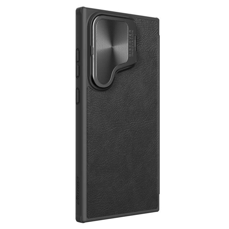 For Samsung Galaxy S24 Ultra 5G NILLKIN Qin Prop Series Flip Camera Cover Design Leather Phone Case(Black) - Galaxy S24 Ultra 5G Cases by NILLKIN | Online Shopping South Africa | PMC Jewellery | Buy Now Pay Later Mobicred