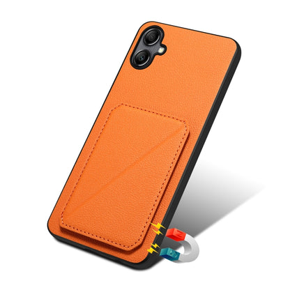 For Samsung Galaxy S23 FE 5G Denior Imitation Calf Leather Back Phone Case with Holder(Orange) - Galaxy S23 FE 5G Cases by Denior | Online Shopping South Africa | PMC Jewellery