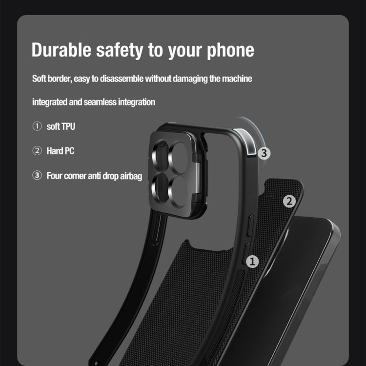 For Xiaomi 14 Pro NILLKIN Textured Prop Lens Protection Holder Nylon Precise Hole Phone Case(Black) - 14 Pro Cases by NILLKIN | Online Shopping South Africa | PMC Jewellery | Buy Now Pay Later Mobicred