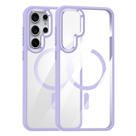 For Samsung Galaxy S24 Ultra 5G MagSafe Anti-fingerprint Highly Transparent PC Phone Case(Purple) - Galaxy S24 Ultra 5G Cases by PMC Jewellery | Online Shopping South Africa | PMC Jewellery