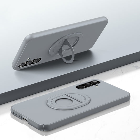 For Samsung Galaxy A34 Magsafe Hidden Fold Holder Full Coverage Shockproof Phone Case(Grey) - Galaxy Phone Cases by PMC Jewellery | Online Shopping South Africa | PMC Jewellery