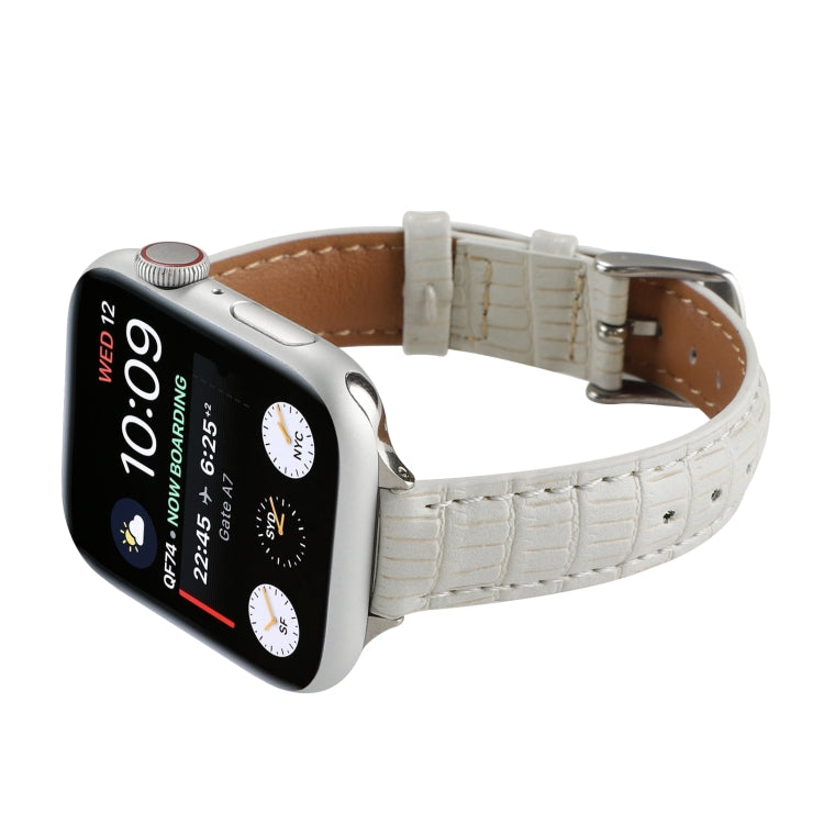 For Apple Watch Ultra 2 49mm Slim Crocodile Leather Watch Band(White) - free shipping - PMC TechLife - Order now!