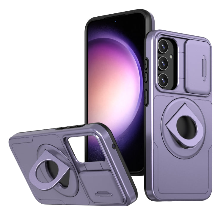 For Samsung Galaxy S23+ 5G Camshield MagSafe Ring Holder Armor Phone Case(Puple) - Galaxy S23+ 5G Cases by PMC TechLife | Online Shopping South Africa | PMC TechLife