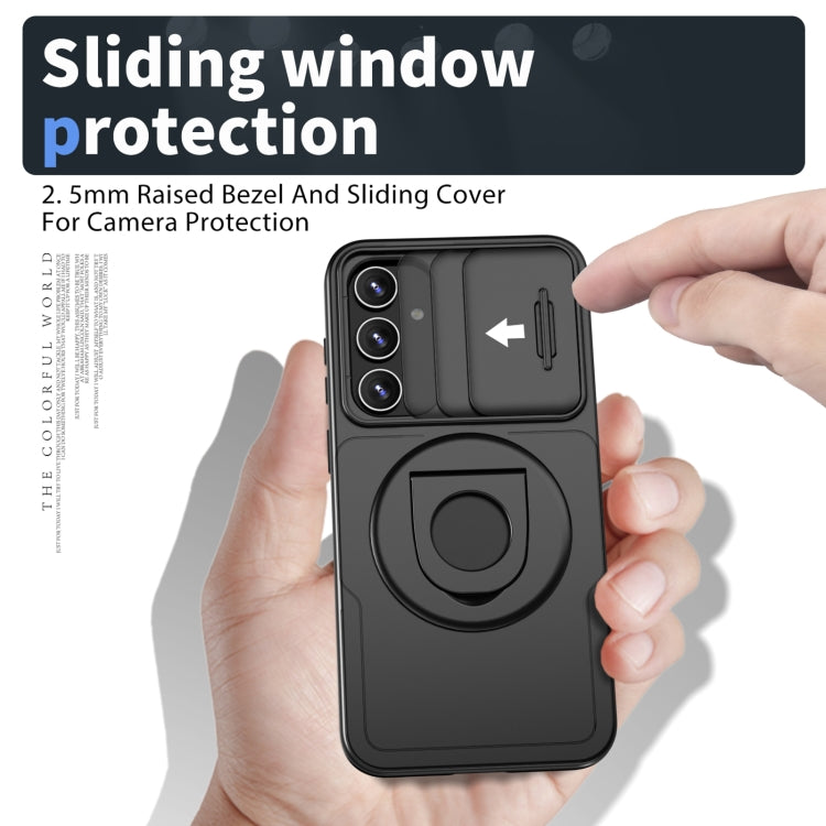 For Samsung Galaxy S23 5G Camshield MagSafe Ring Holder Armor Phone Case(Black) - Galaxy S23 5G Cases by PMC TechLife | Online Shopping South Africa | PMC TechLife | Buy Now Pay Later Mobicred