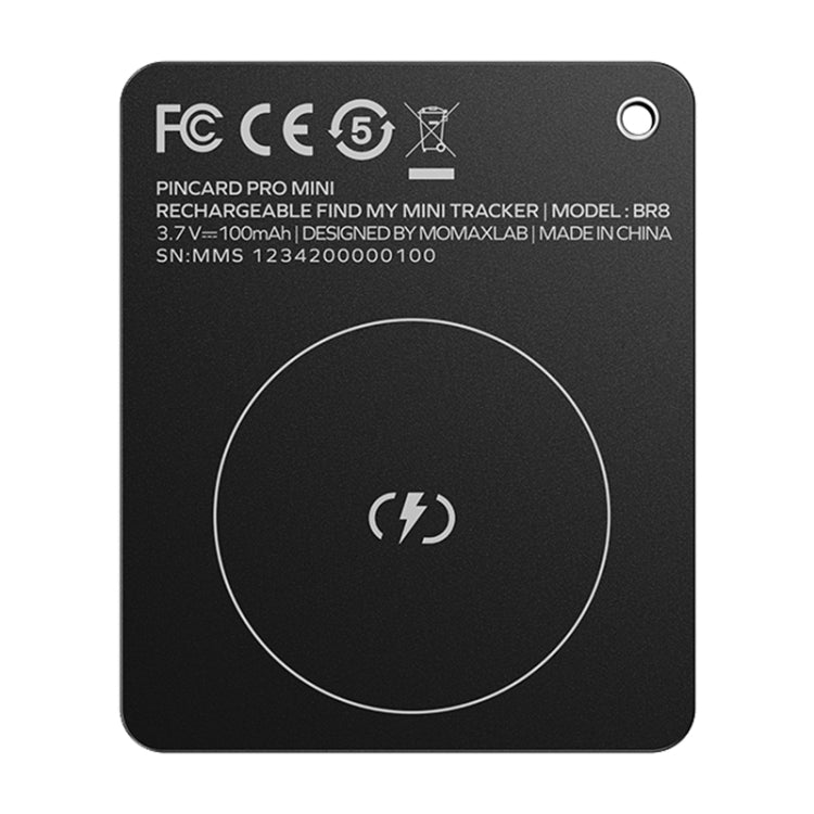 MOMAX PINCARD BR8 Card Wireless Charging Positioning Anti-lost Device(Black) - Anti-lost Alarm by MOMAX | Online Shopping South Africa | PMC Jewellery | Buy Now Pay Later Mobicred