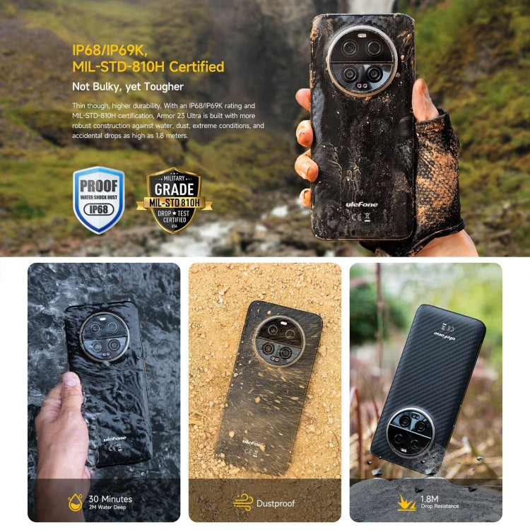 Ulefone Armor 23 Ultra Rugged Phone, 12GB+512GB, 6.78 inch Android 13 MediaTek Dimensity 8020 Octa Core up to 2.6GHz, Network: 5G, NFC, OTG, Satellite Messaging(Elite Black) - free shipping - PMC TechLife - Order now!