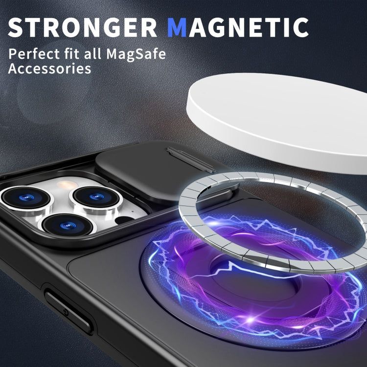 For iPhone 15 Pro Max Camshield MagSafe Ring Holder Armor Phone Case(Black) - iPhone 15 Pro Max Cases by PMC TechLife | Online Shopping South Africa | PMC TechLife | Buy Now Pay Later Mobicred