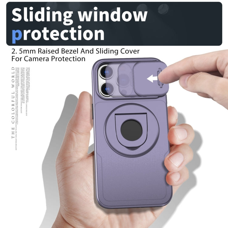 For iPhone 15 Pro Camshield MagSafe Ring Holder Armor Phone Case(Purple) - free shipping - PMC TechLife - Order now!
