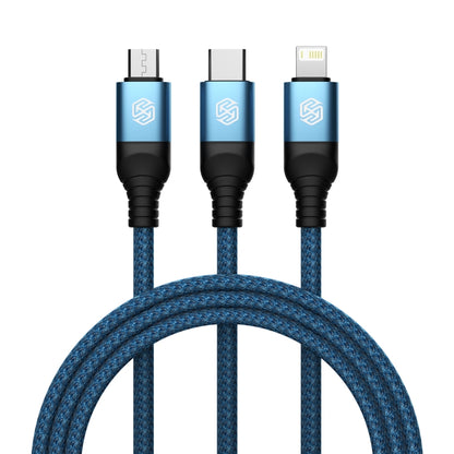 Nillkin Swift Pro 1m 3 in 1 USB to 8 Pin + Type-C + Micro USB Fast Charging Cable(Blue) - Multifunction Cable by NILLKIN | Online Shopping South Africa | PMC Jewellery