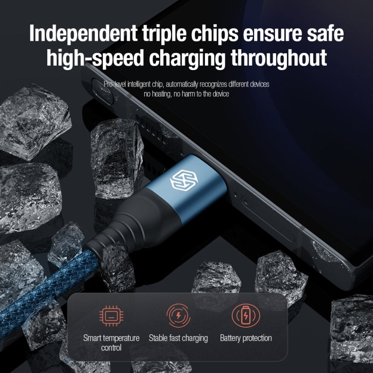 Nillkin Swift Pro 1m 3 in 1 USB to 8 Pin + Type-C + Micro USB Fast Charging Cable(Blue) - Multifunction Cable by NILLKIN | Online Shopping South Africa | PMC TechLife