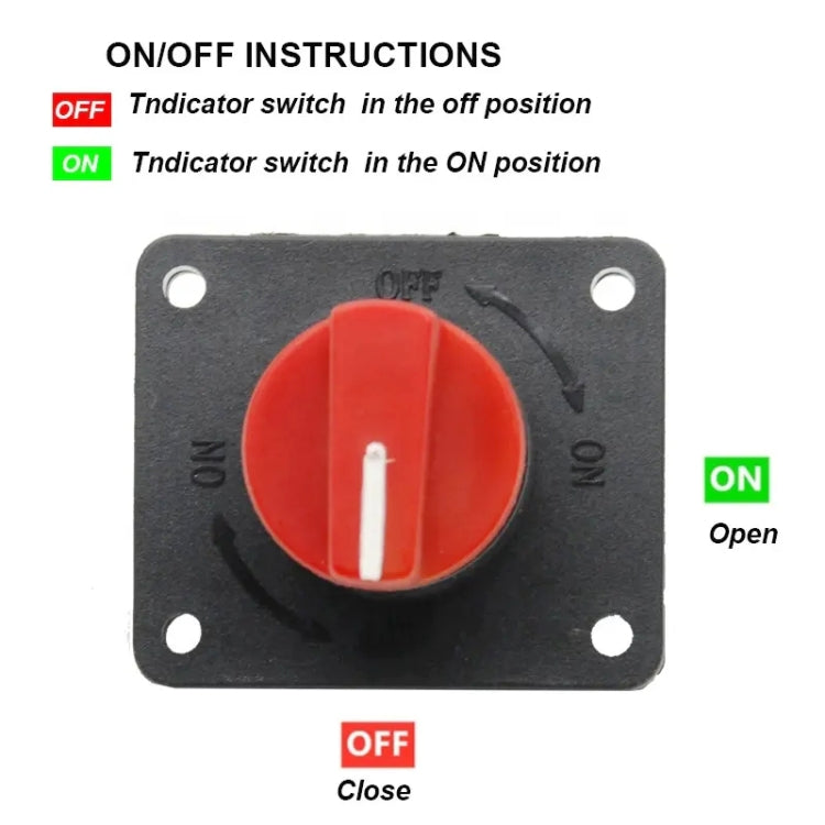 300A Car Battery Selector Isolator Disconnect Rotary Switch Cut - free shipping - PMC TechLife - Order now!