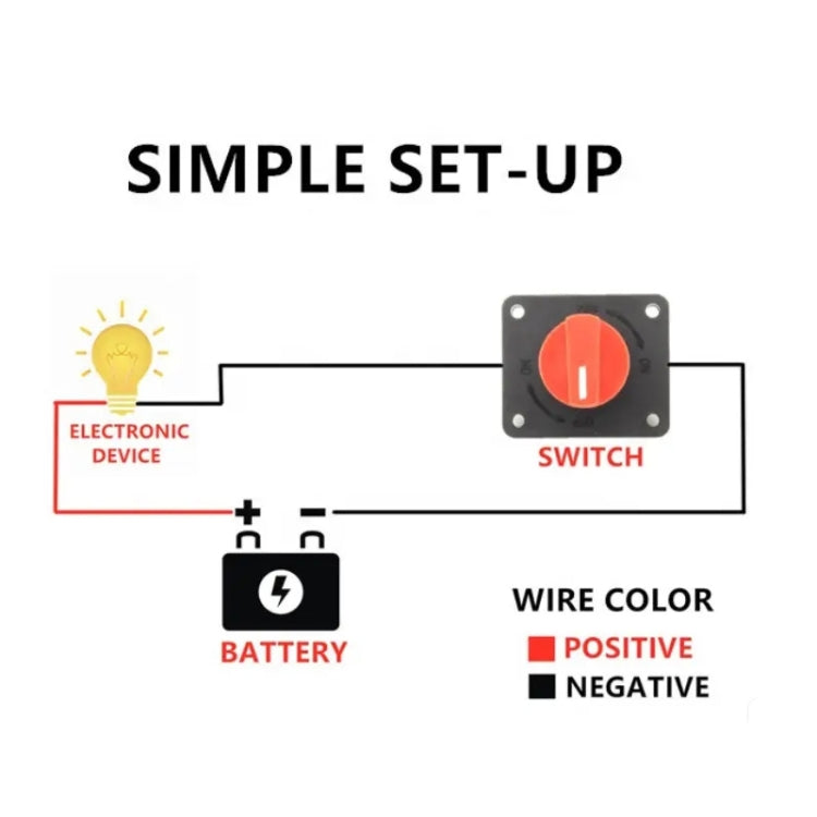 300A Car Battery Selector Isolator Disconnect Rotary Switch Cut - free shipping - PMC TechLife - Order now!