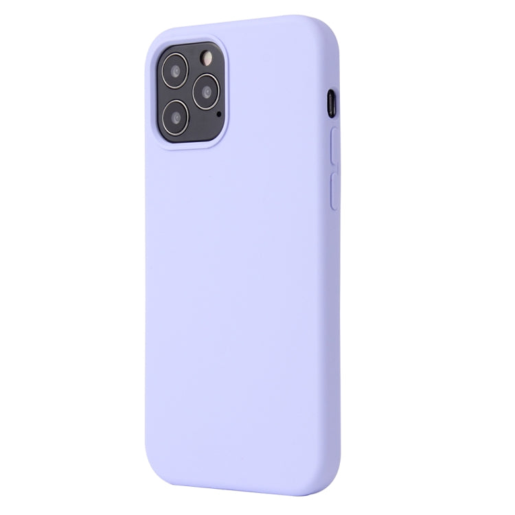 For iPhone 12 / 12 Pro Solid Color Liquid Silicone Shockproof Protective Case(Light Purple) - iPhone 12 / 12 Pro Cases by PMC Jewellery | Online Shopping South Africa | PMC Jewellery