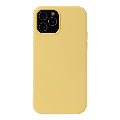 For iPhone 12 / 12 Pro Solid Color Liquid Silicone Shockproof Protective Case(Yellow) - iPhone 12 / 12 Pro Cases by PMC Jewellery | Online Shopping South Africa | PMC Jewellery