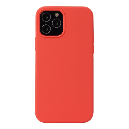 For iPhone 12 / 12 Pro Solid Color Liquid Silicone Shockproof Protective Case(Coral Red) - iPhone 12 / 12 Pro Cases by PMC Jewellery | Online Shopping South Africa | PMC Jewellery