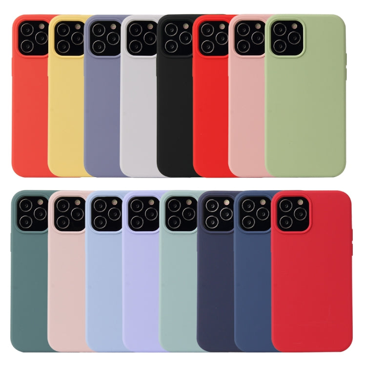 For iPhone 12 / 12 Pro Solid Color Liquid Silicone Shockproof Protective Case(Lavender Grey) - iPhone 12 / 12 Pro Cases by PMC TechLife | Online Shopping South Africa | PMC TechLife