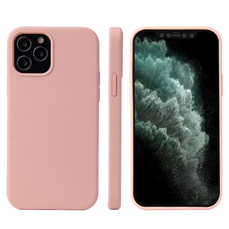 For iPhone 12 / 12 Pro Solid Color Liquid Silicone Shockproof Protective Case(Carmine) - iPhone 12 / 12 Pro Cases by PMC TechLife | Online Shopping South Africa | PMC TechLife