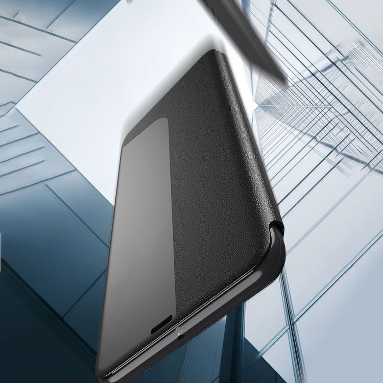 For Huawei Mate 20 Pro Side Display Shockproof Horizontal Flip Leather Case with Holder & Call Answering Function & Sleep / Wake-up(Black) - Huawei Cases by PMC TechLife | Online Shopping South Africa | PMC TechLife