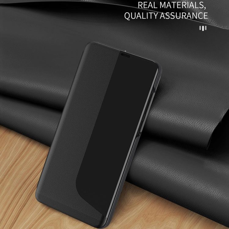 For Huawei Mate 20 Pro Side Display Shockproof Horizontal Flip Leather Case with Holder & Call Answering Function & Sleep / Wake-up(Black) - Huawei Cases by PMC TechLife | Online Shopping South Africa | PMC TechLife