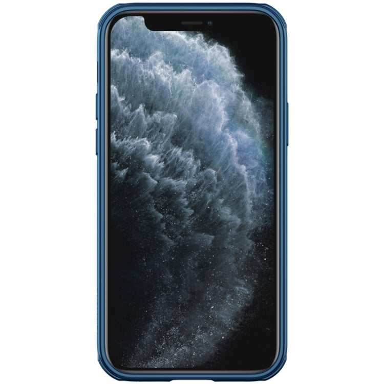 For iPhone 12 / 12 Pro NILLKIN Black Mirror Pro Series Camshield Full Coverage Dust-proof Scratch Resistant Phone Case(Blue) - iPhone 12 / 12 Pro Cases by NILLKIN | Online Shopping South Africa | PMC Jewellery