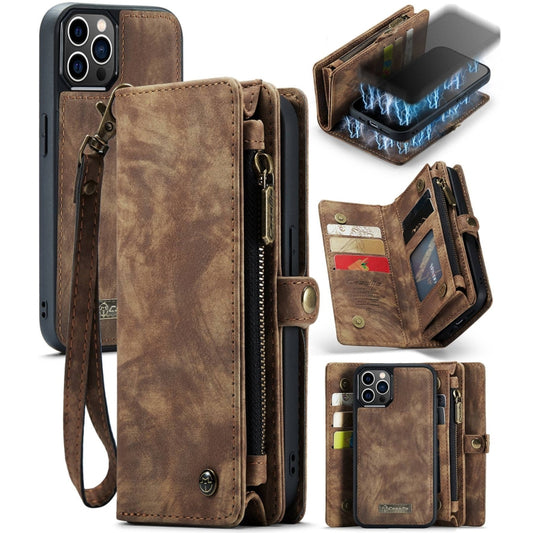 For iPhone 12 / 12 Pro CaseMe-008 Detachable Multifunctional Wallet Leather Phone Case (Brown) - iPhone 12 / 12 Pro Cases by CaseMe | Online Shopping South Africa | PMC Jewellery | Buy Now Pay Later Mobicred