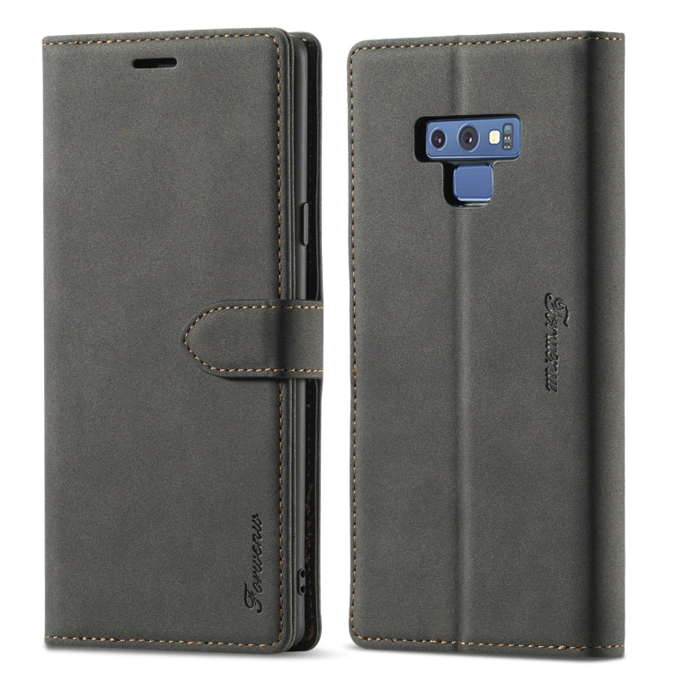 For Samsung Galaxy Note 9 Forwenw F1 Series Matte Strong Magnetism Horizontal Flip Leather Case with Holder & Card Slots & Wallet & Photo Frame(Black) - Galaxy Phone Cases by Forwenw | Online Shopping South Africa | PMC TechLife | Buy Now Pay Later Mobicred