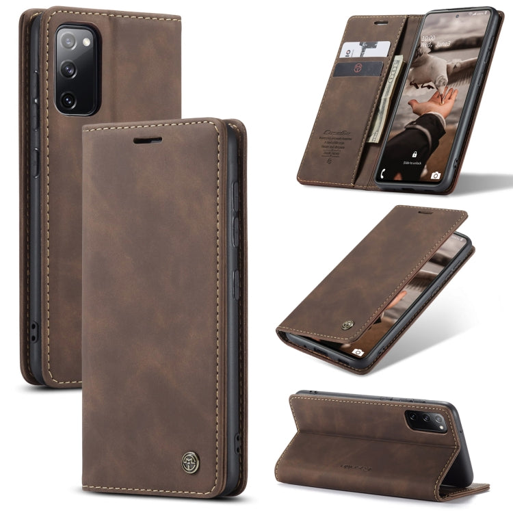 For Samsung Galaxy S20 FE CaseMe 013 Multifunctional Horizontal Flip Leather Case with Holder & Card Slot & Wallet(Coffee) - Galaxy S20 FE Cases by CaseMe | Online Shopping South Africa | PMC Jewellery | Buy Now Pay Later Mobicred