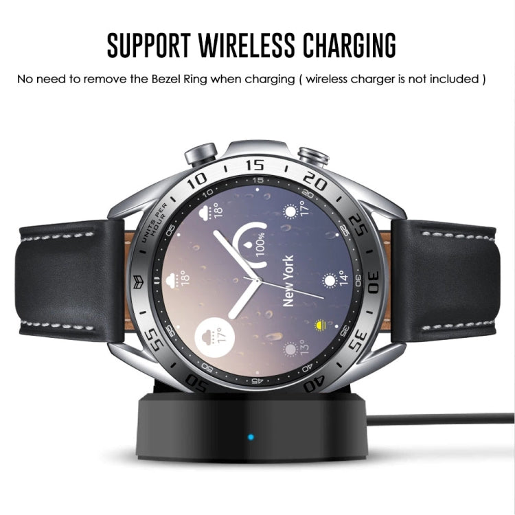 For Samsung Galaxy Watch 3 41mm Smart Watch Steel Bezel Ring, A Version(Silver Ring Black Letter) - Watch Cases by ENKAY | Online Shopping South Africa | PMC Jewellery | Buy Now Pay Later Mobicred