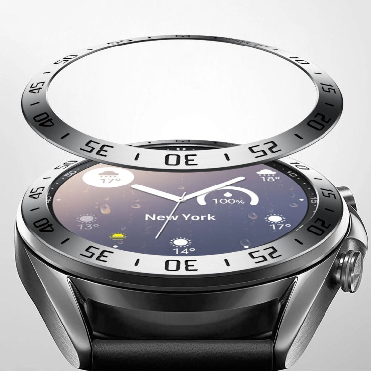 For Samsung Galaxy Watch 3 41mm Smart Watch Steel Bezel Ring, A Version(Silver Ring Black Letter) - Watch Cases by ENKAY | Online Shopping South Africa | PMC Jewellery | Buy Now Pay Later Mobicred