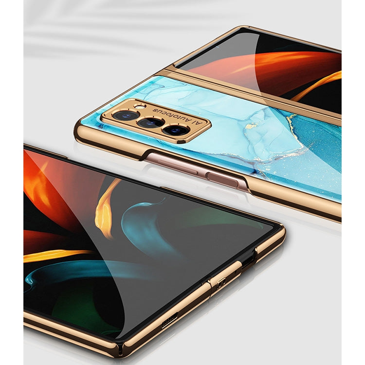 For Samsung Galaxy Z Fold2 GKK Electroplating Painted Glass Case(Chess Brown) - Galaxy Phone Cases by GKK | Online Shopping South Africa | PMC Jewellery | Buy Now Pay Later Mobicred