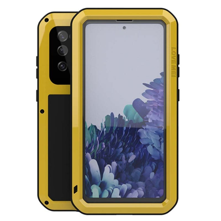 For Samsung Galaxy S20 FE LOVE MEI Metal Shockproof Waterproof Dustproof Protective Case with Glass(Yellow) - Galaxy S20 FE Cases by NILLKIN | Online Shopping South Africa | PMC Jewellery | Buy Now Pay Later Mobicred