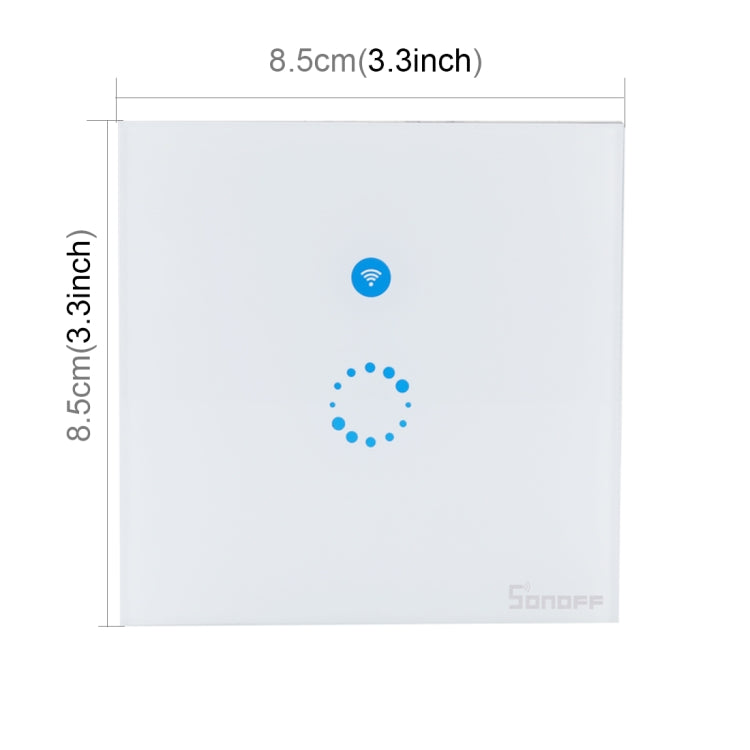 Sonoff  Touch 86mm 1 Gang Tempered Glass Panel Wall Switch Smart Home Light Touch Switch, Compatible with Alexa and Google Home, AC 90V-250V 400W 2A - Smart Socket by PMC Jewellery | Online Shopping South Africa | PMC Jewellery