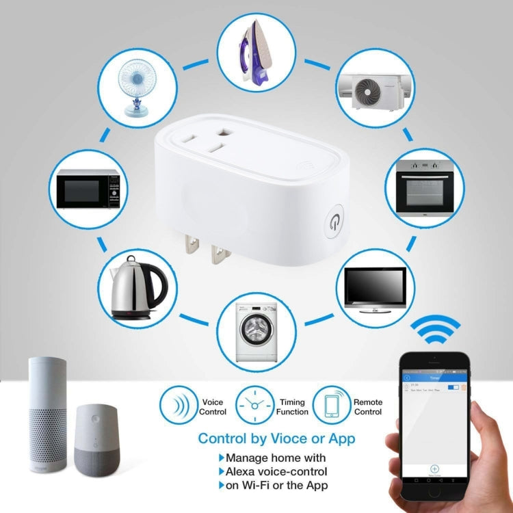 JH-G09U 15A 2.4GHz WiFi Control Hubless Smart Home Power Socket Works with Alexa  & Google Home, AC 100-240V, US Plug (White) - Smart Socket by PMC Jewellery | Online Shopping South Africa | PMC Jewellery