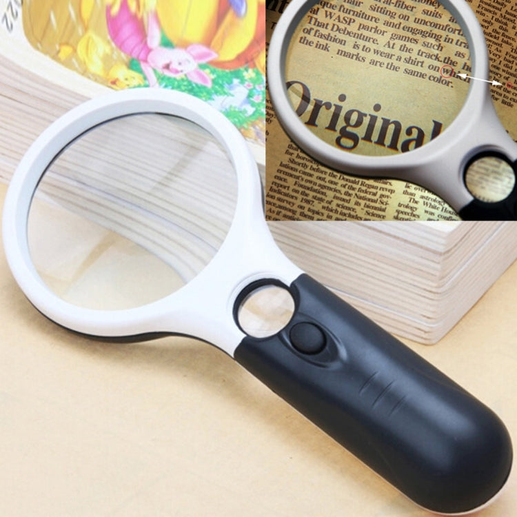 Reading Visual Magnifier with 3 LED Light, Mini Portable 3-45X Handheld Reading Visual Magnifier with 3 LED Light(White) - Hand Held Style by PMC Jewellery | Online Shopping South Africa | PMC Jewellery | Buy Now Pay Later Mobicred