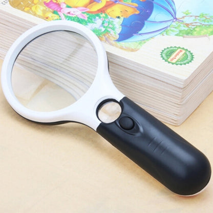 Reading Visual Magnifier with 3 LED Light, Mini Portable 3-45X Handheld Reading Visual Magnifier with 3 LED Light(White) - Hand Held Style by PMC Jewellery | Online Shopping South Africa | PMC Jewellery | Buy Now Pay Later Mobicred