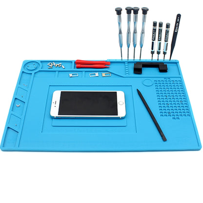 JIAFA S-150 Maintenance Platform Heat-resistant Repair Insulation Pad Silicone Mats with Screws Position(Blue) - Working Mat by JIAFA | Online Shopping South Africa | PMC Jewellery | Buy Now Pay Later Mobicred